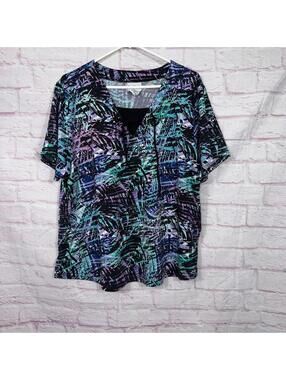 BonWorth Women's XLP Abstract Print Blouse - Style 46147